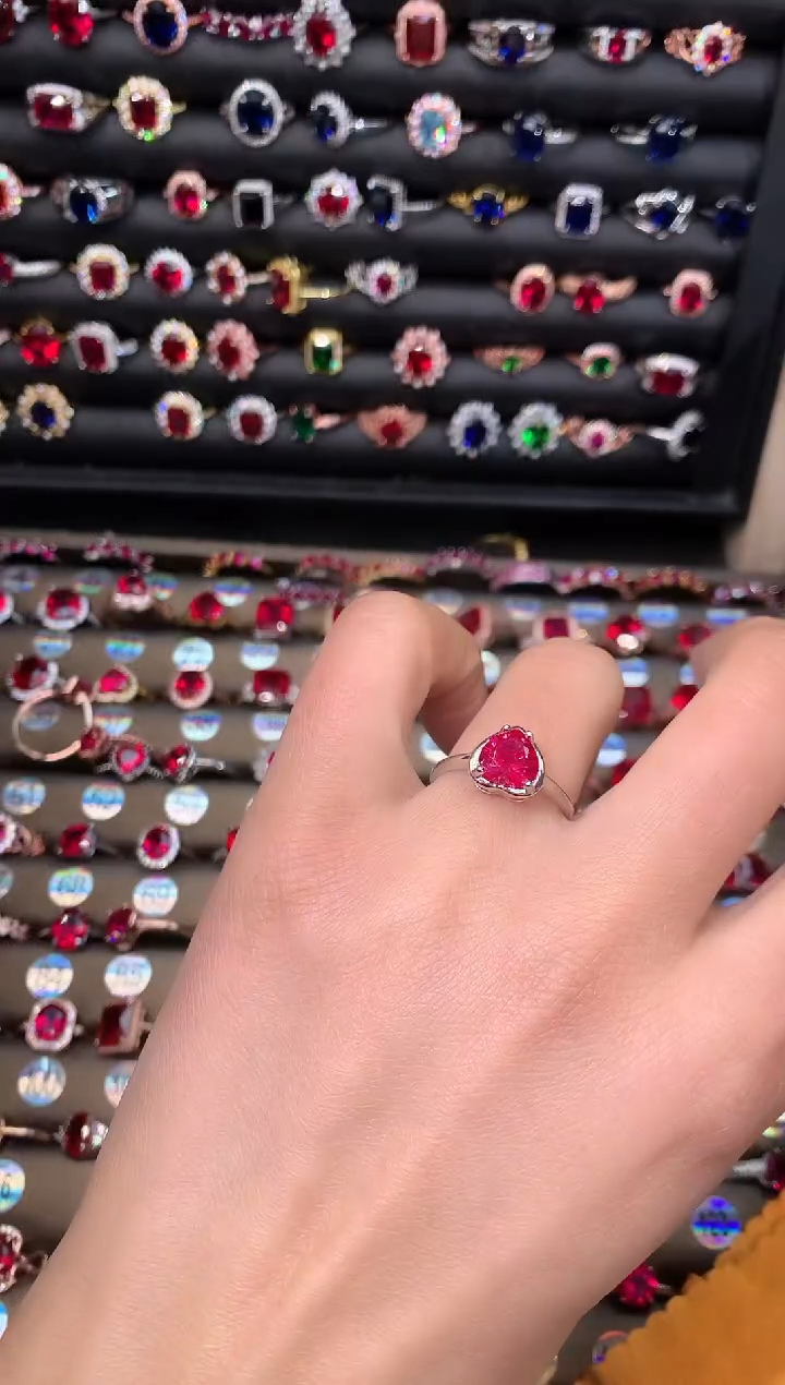 【闪购商品】红宝石戒指银S925镶嵌1