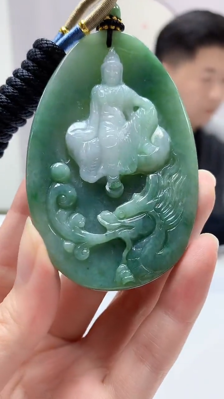 【闪购商品】定制翡翠未镶嵌4917zm-毛货挂件192观音