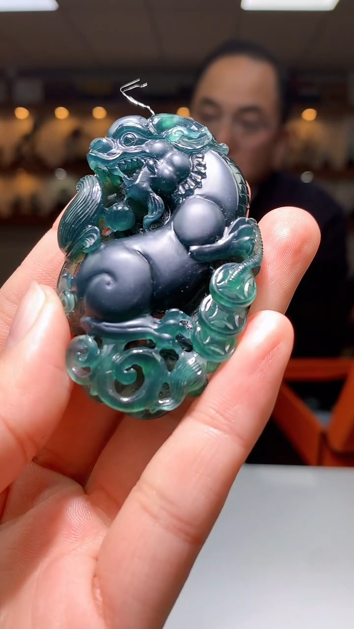 【闪购商品】定制翡翠未镶嵌1087hm-毛货挂件104