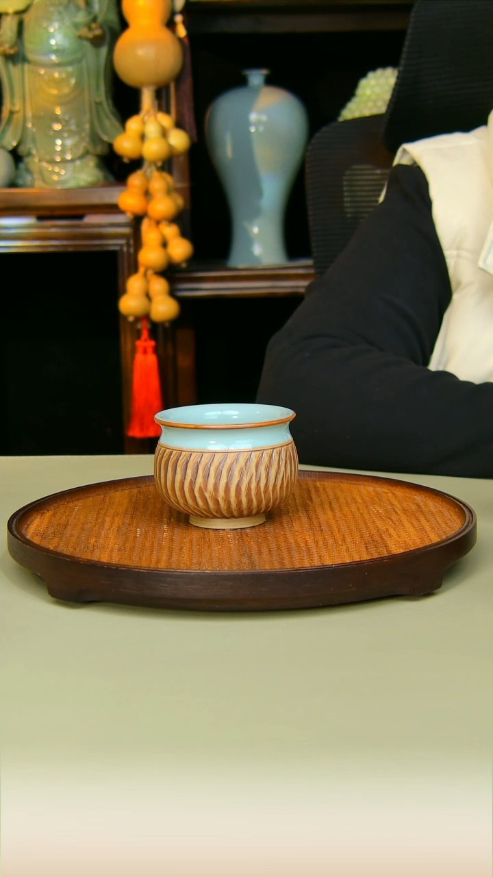 汝瓷重工杯子全手工原矿天青全手工