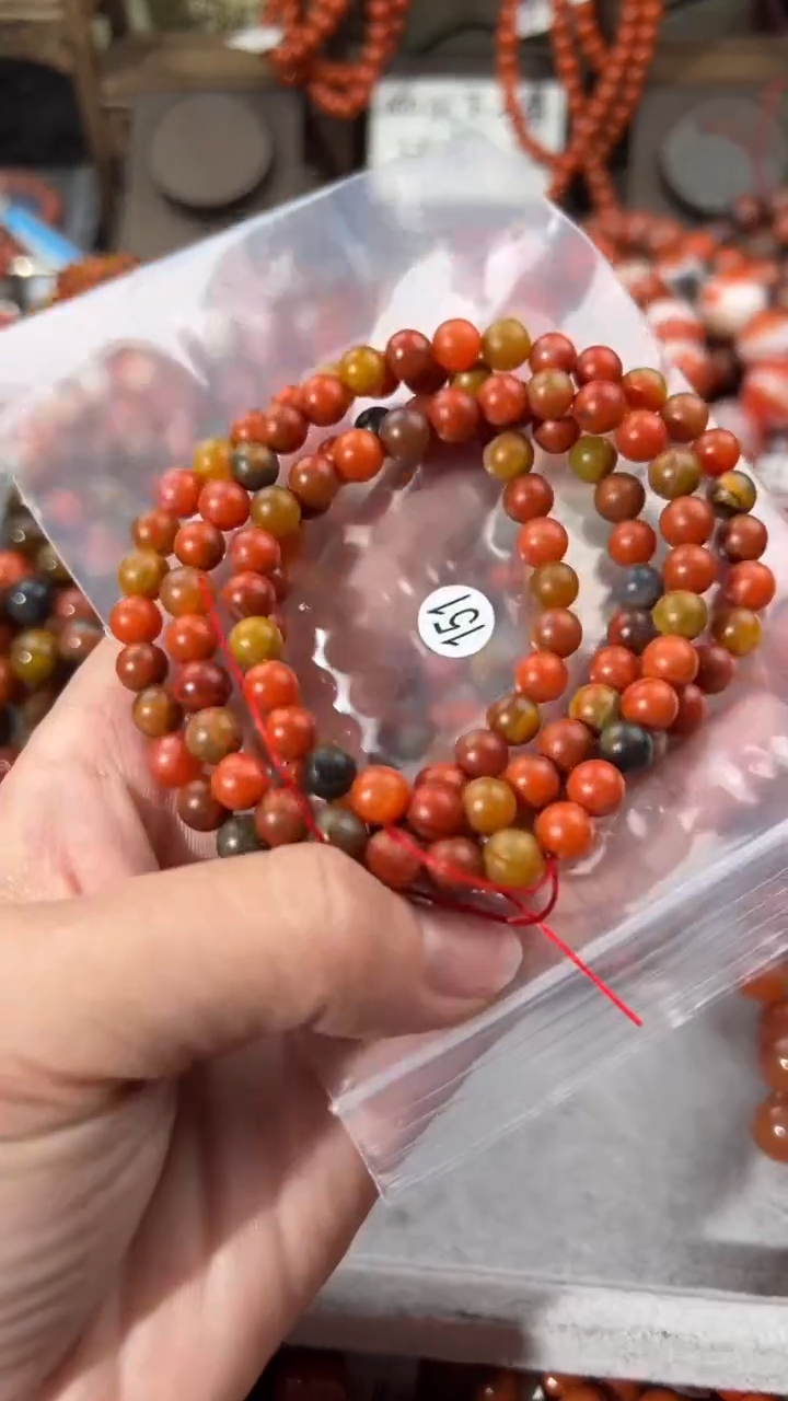 南红玛瑙手串未镶嵌6+