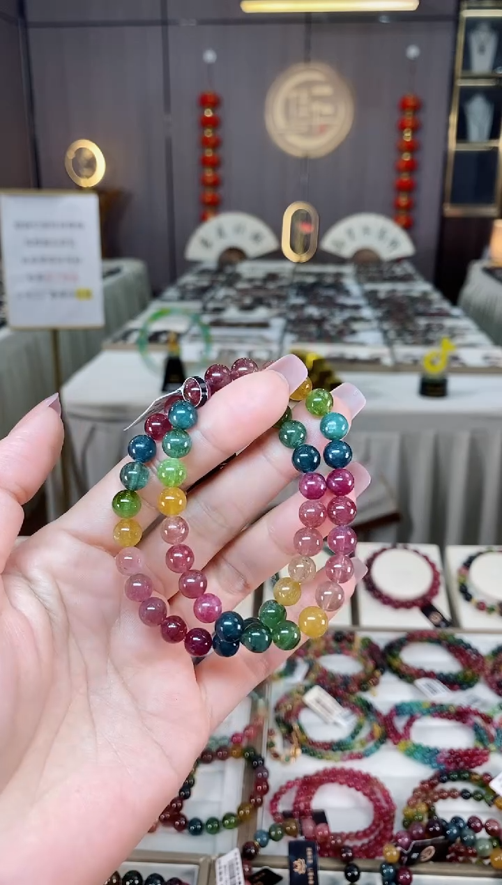 未镶嵌老矿碧玺单圈手串7mm+碧玺hon多样性发货一条