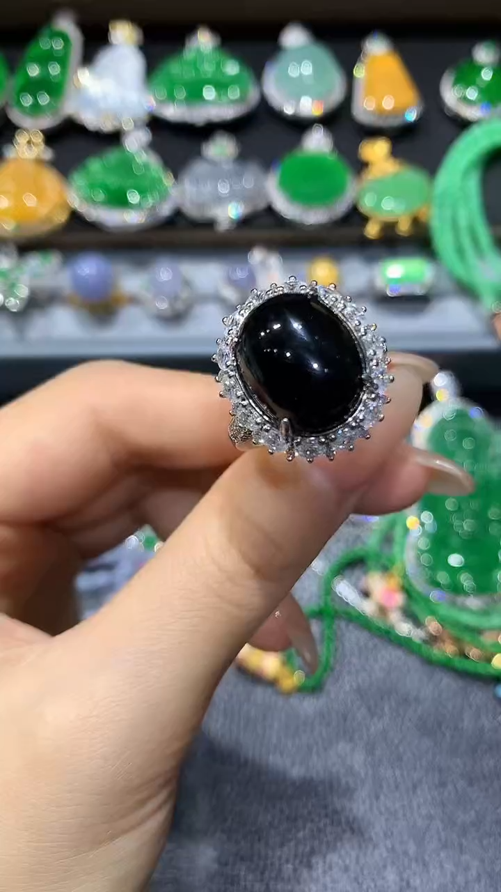 【闪购商品】翡翠戒指银S925镶嵌6多人多样性随机发货1件