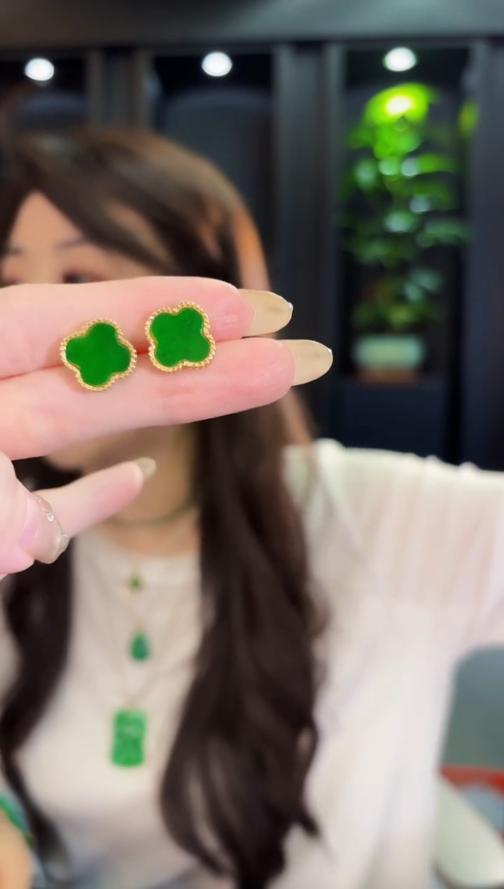 翡翠未镶嵌耳饰缅料A货/多样性发货/一件