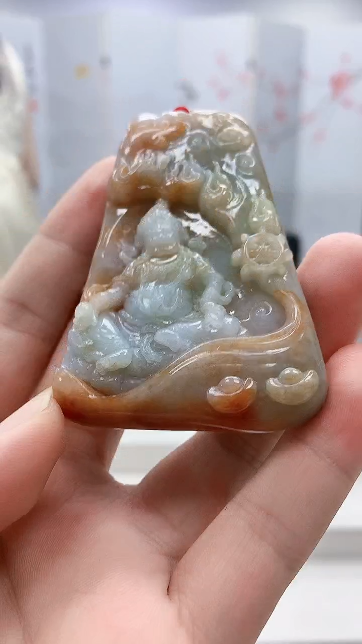 未镶嵌定制翡翠4812bb-毛货挂件50