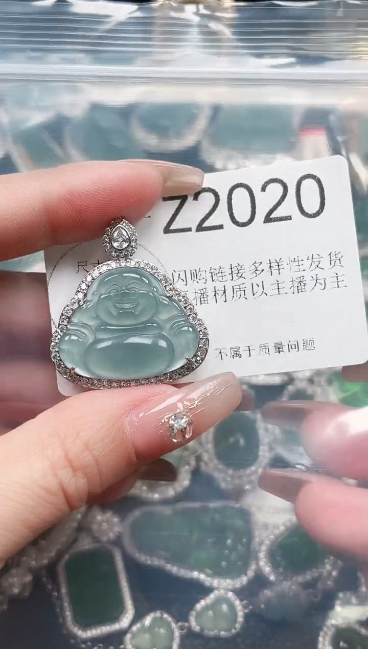 【闪购商品】翡翠颈饰未镶嵌赠皮绳2020