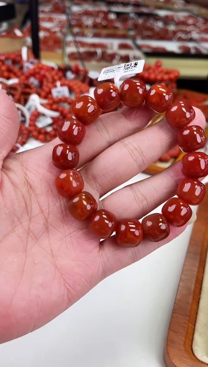 【闪购商品】南红玛瑙瓦西老型手串14+未镶嵌一个/条