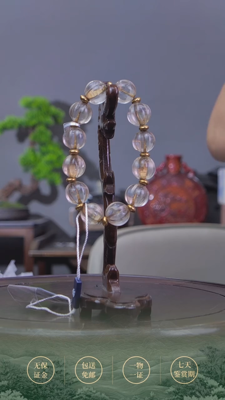 银吧**克清代水晶瓜珠