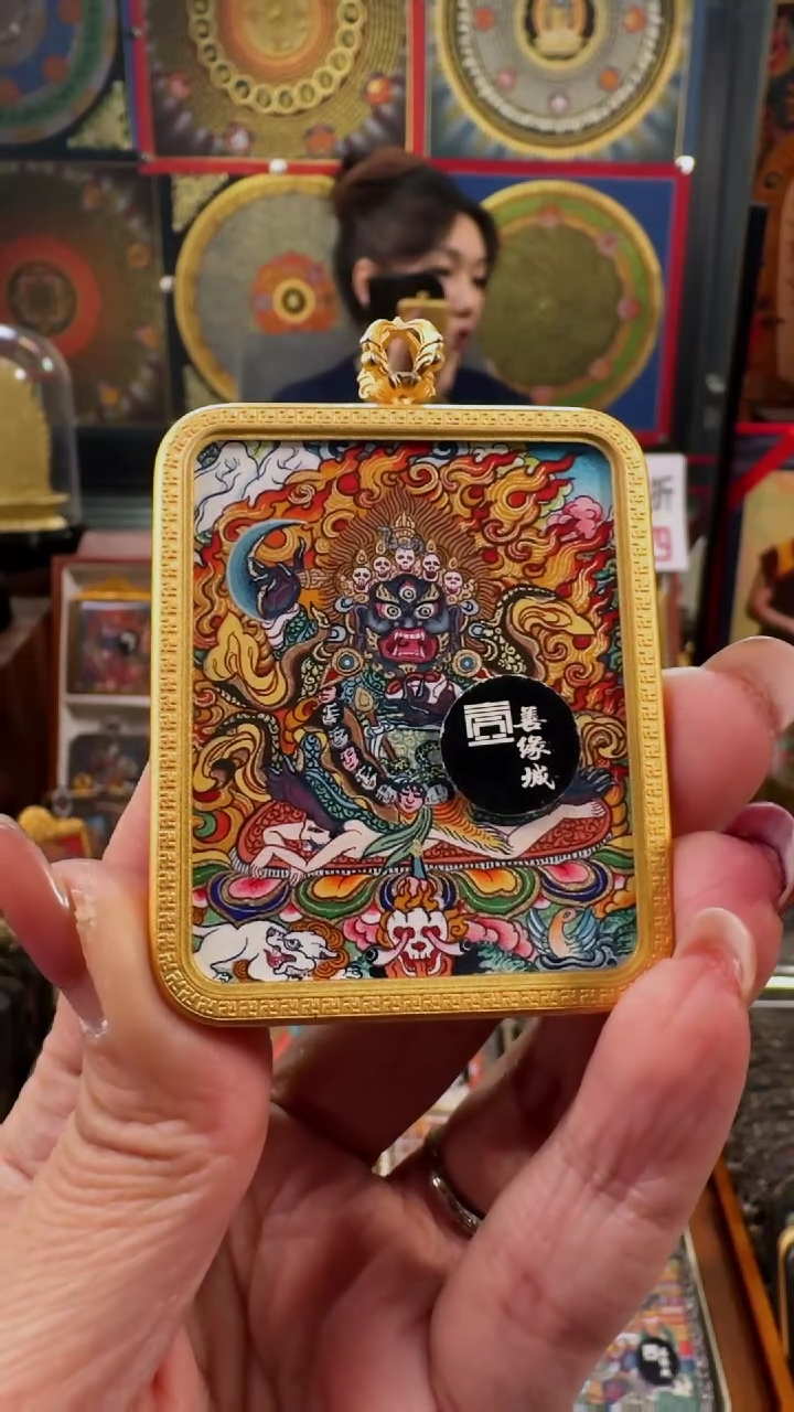 【闪购商品】吊坠 壹善缘城手绘唐卡新春大促黑袍金刚