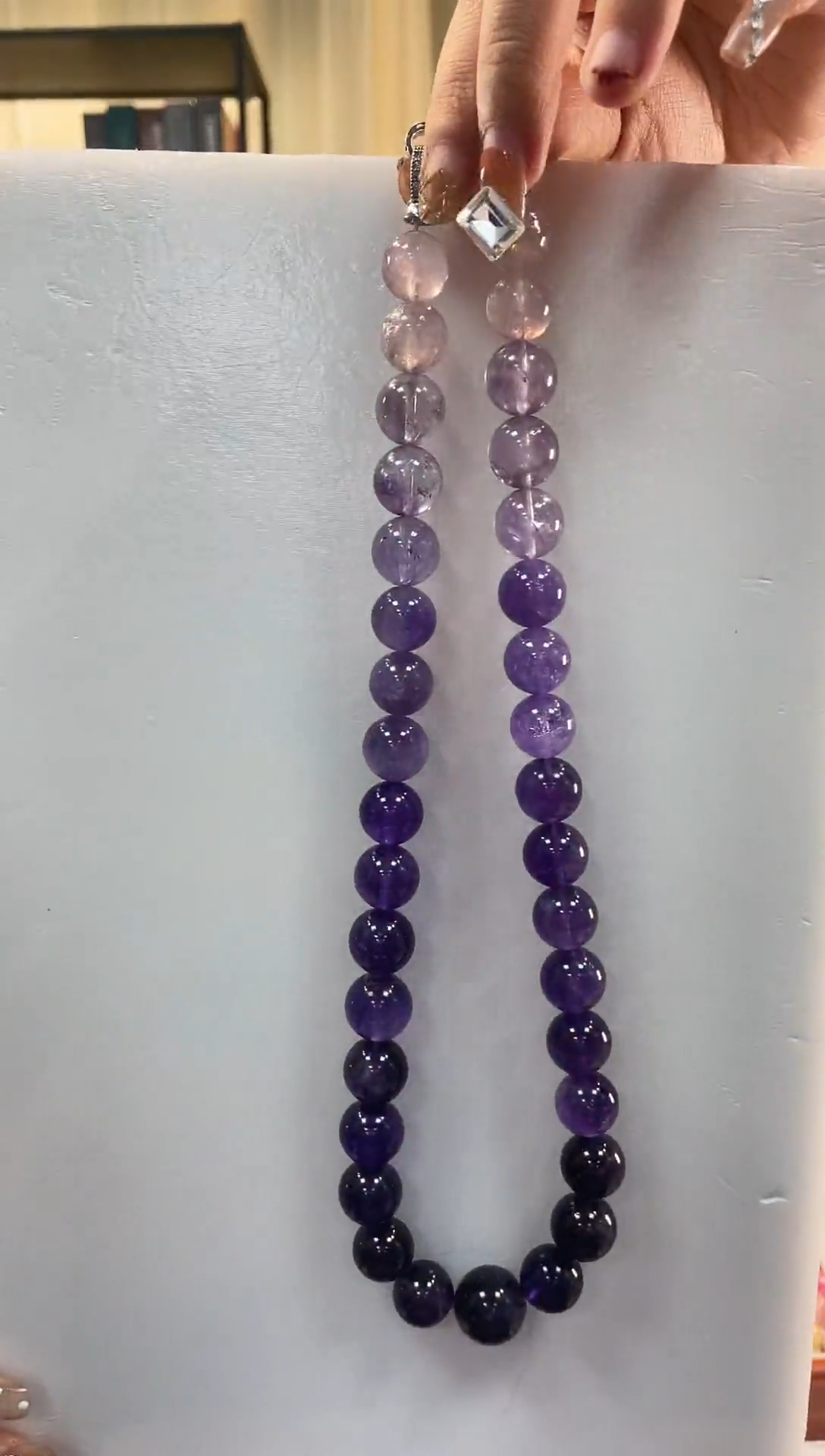 项链未镶嵌水晶紫水渐变项链