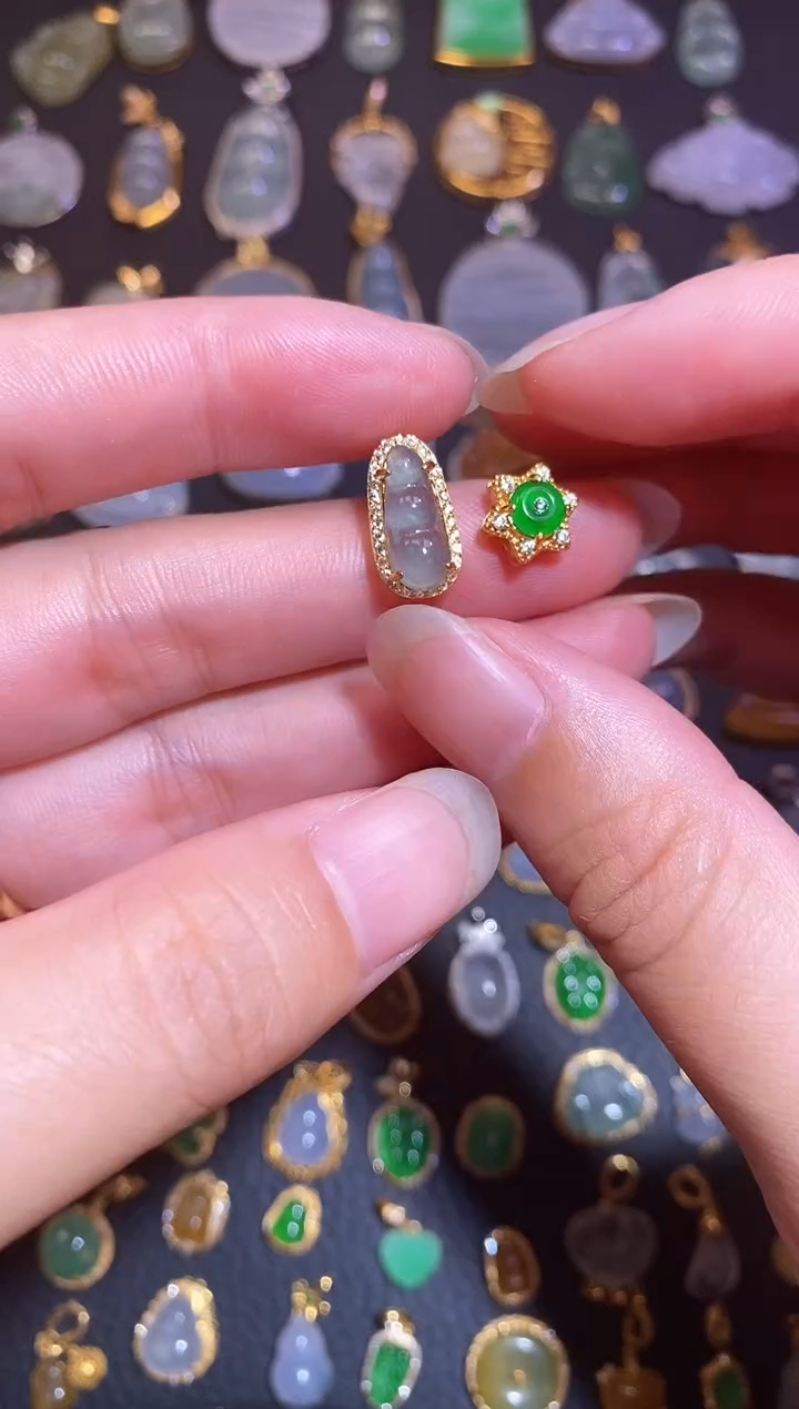 颈饰银S925镶嵌翡翠天然A货翡翠
