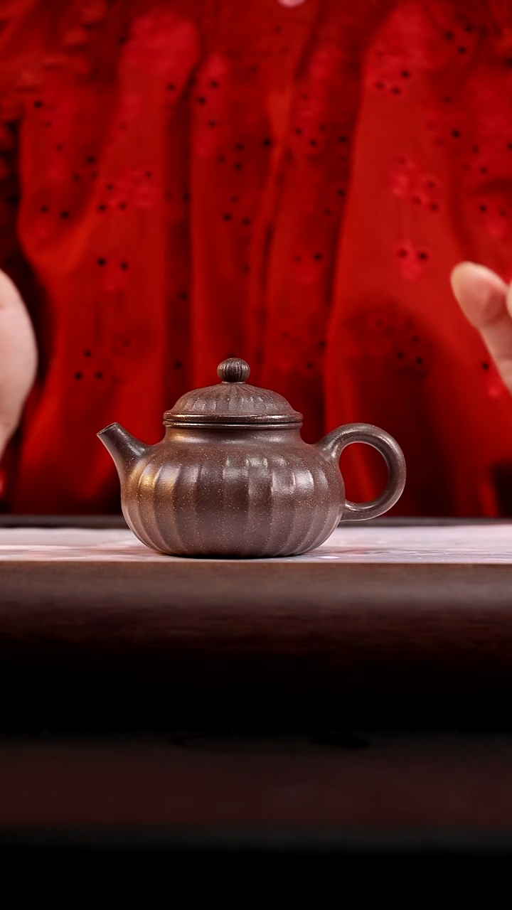 茶壶紫砂古天青筋纹容天