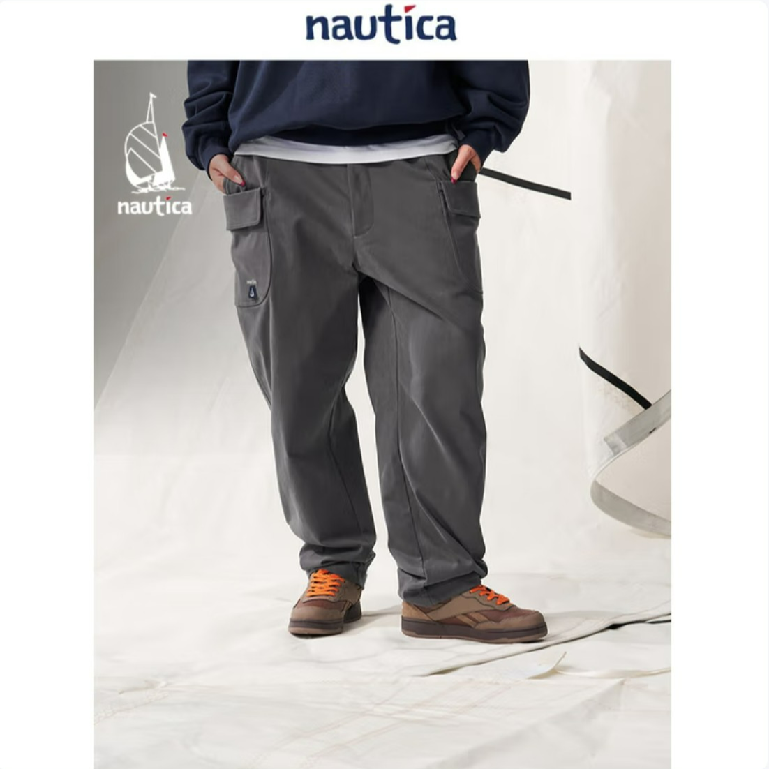 Nautica White Sail明星同款CityBoy 工装款休闲长裤PW4454