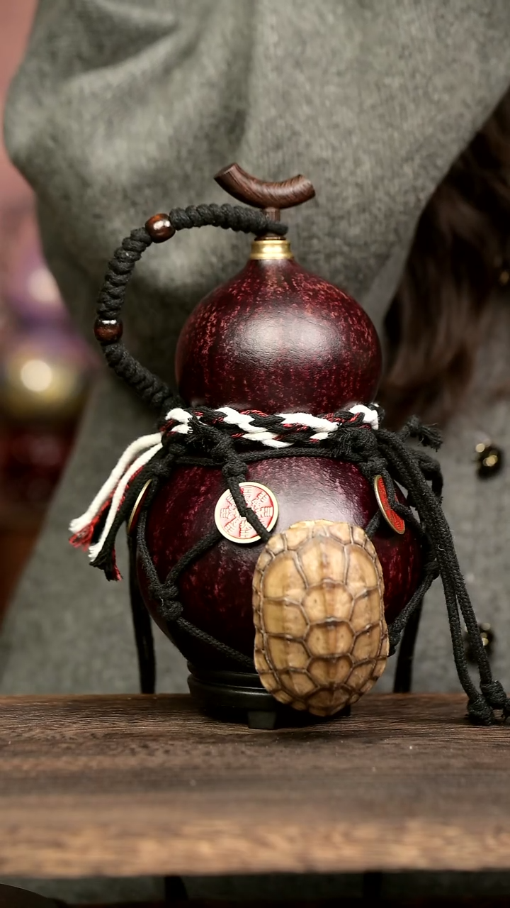 990号中药煮色  1000ml左右 大漆葫芦水壶/酒壶 一物一拍