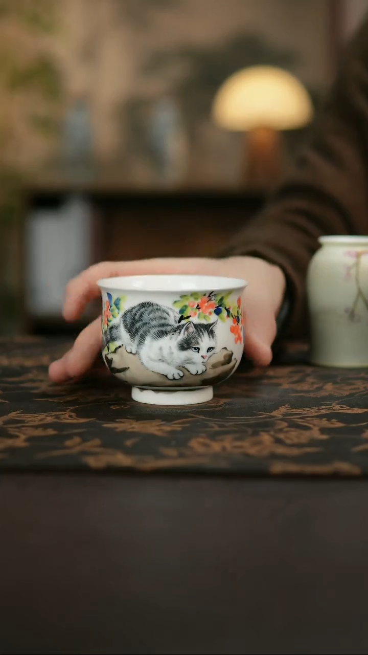 景德镇陶瓷杯碗柴烧多人