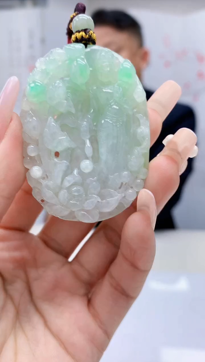 【闪购商品】定制翡翠未镶嵌4969lr-毛货挂件53