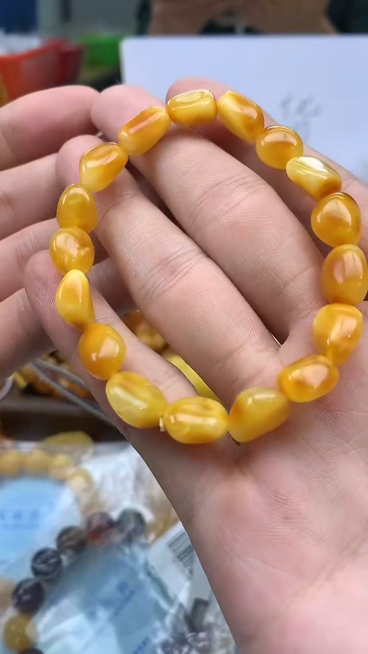 裸石蜜蜡未镶嵌手串卡9