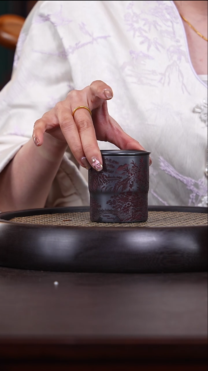 【闪购商品】紫砂茶壶十竹斋8-1石黄杯80c