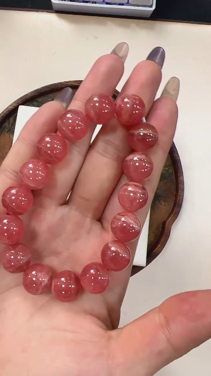 【闪购商品】菱锰矿（红纹石）手链未镶嵌xl137约12mm