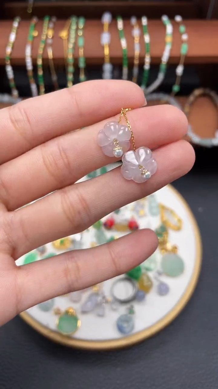 【闪购商品】翡翠吊坠(不含链)18K金镶嵌一个  JK601