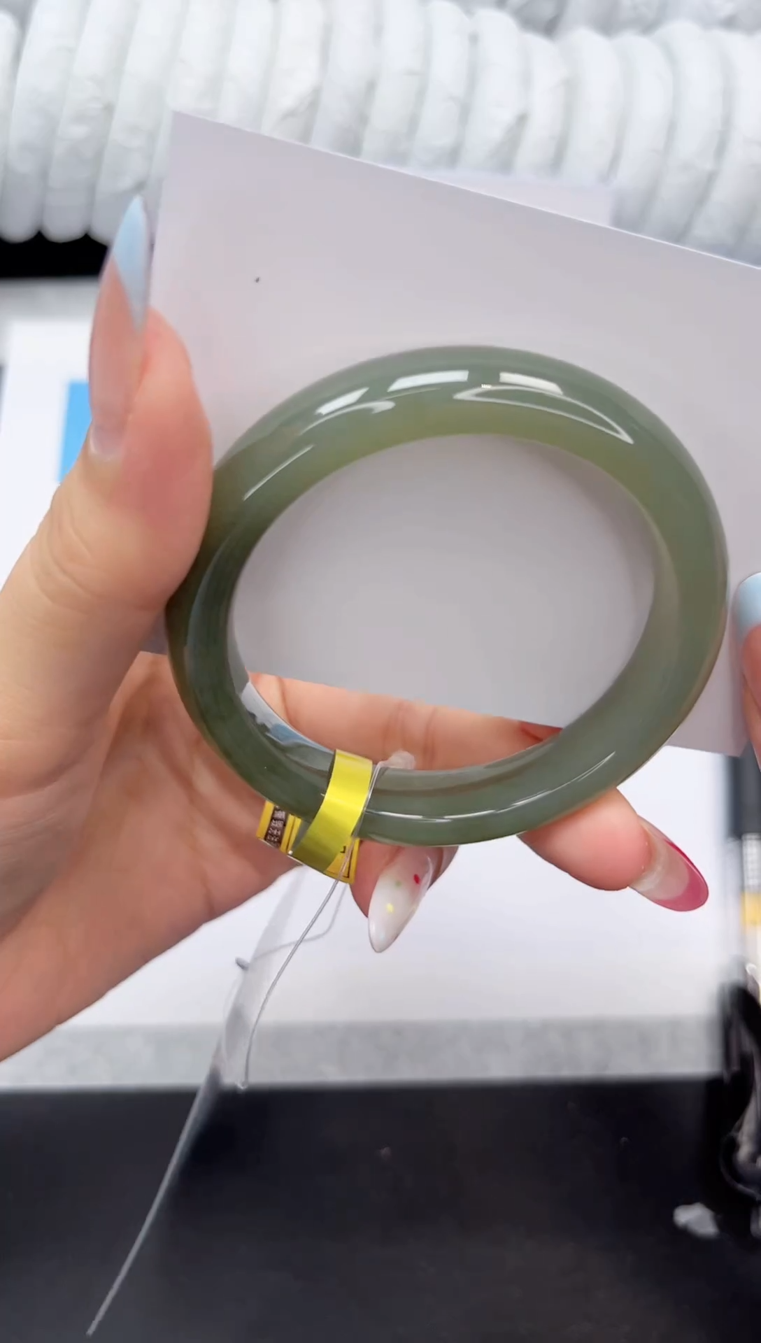 和田玉手镯未镶嵌191-55QS4