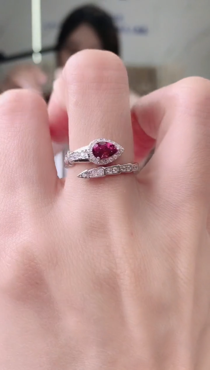 【闪购商品】石榴石戒指银S925镶嵌1-1