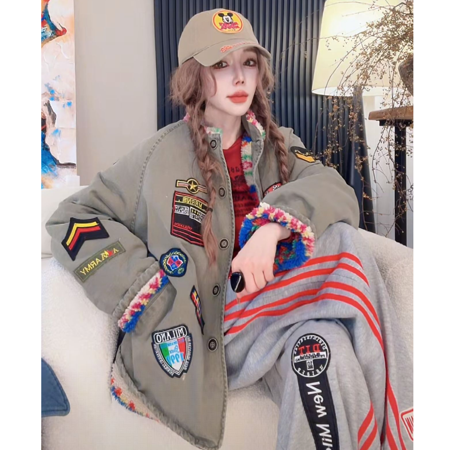 2025秋冬新款休闲宽松百搭加绒加厚牛仔长袖厚外套5058