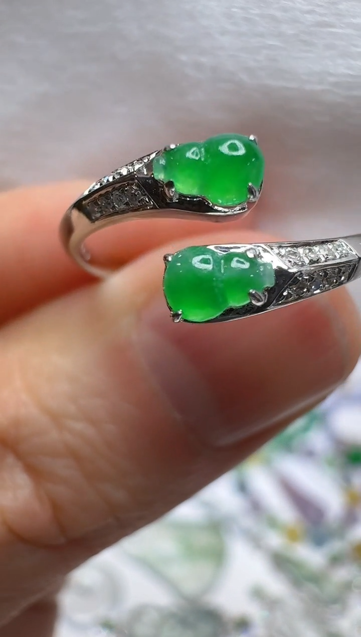 【闪购商品】翡翠戒指18K金镶嵌多样性团购发一件