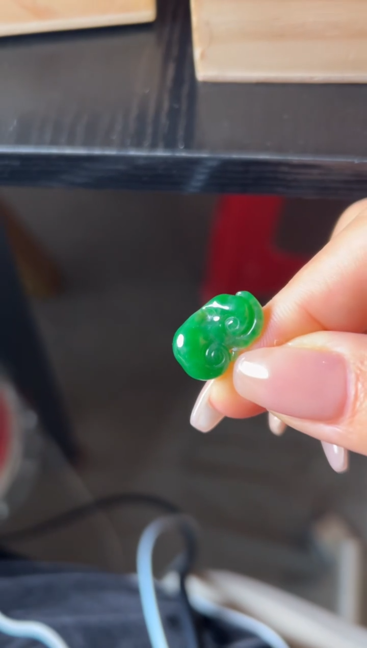 【闪购商品】定制翡翠未镶嵌绿如意1980+198-sq068