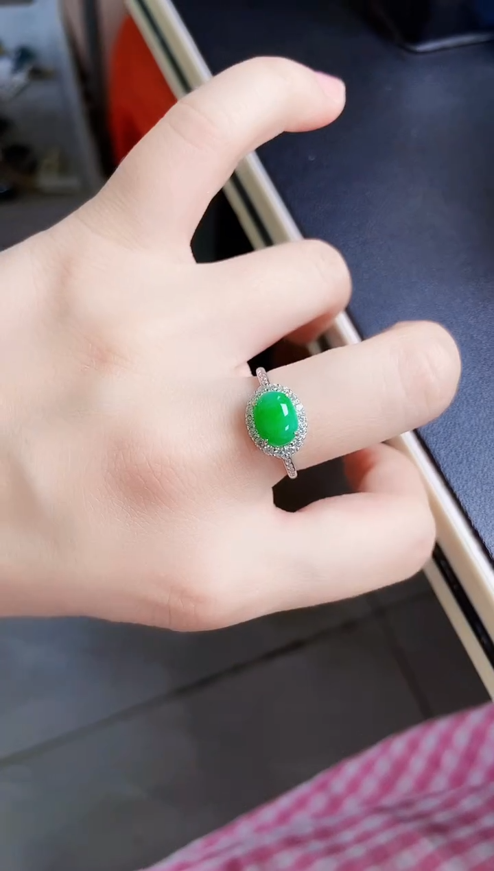 【闪购商品】翡翠银S925镶嵌戒指464646
