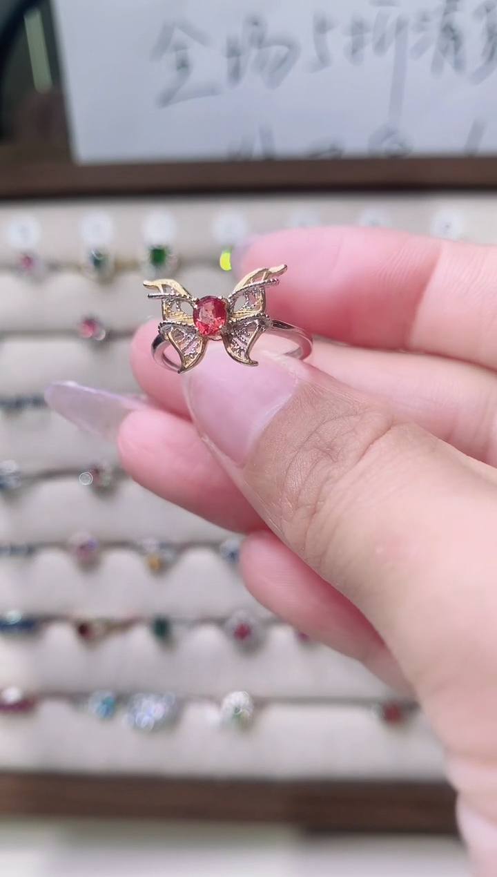 【闪购商品】彩色蓝宝石戒指银S925镶嵌72-6  