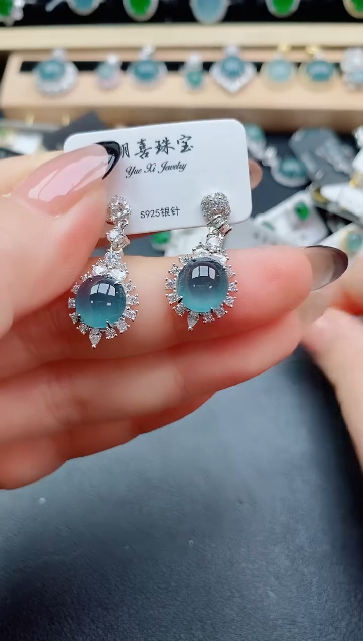 翡翠戒指银S925镶嵌1