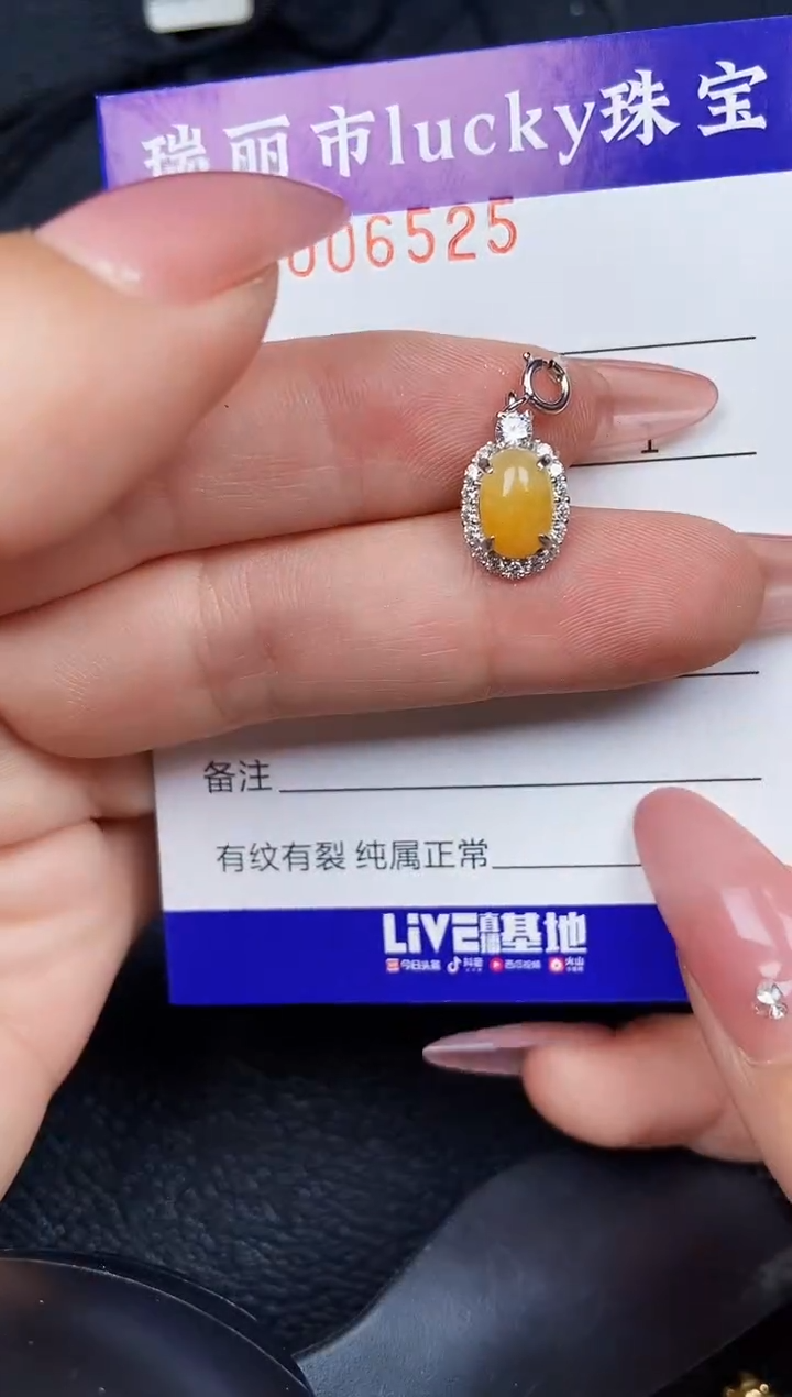 翡翠银S925镶嵌颈饰6525