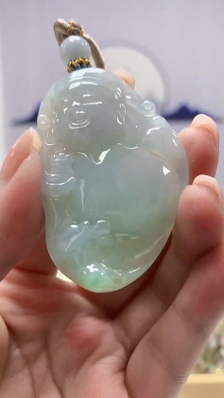 【闪购商品】定制翡翠未镶嵌5028ms-毛货挂件75