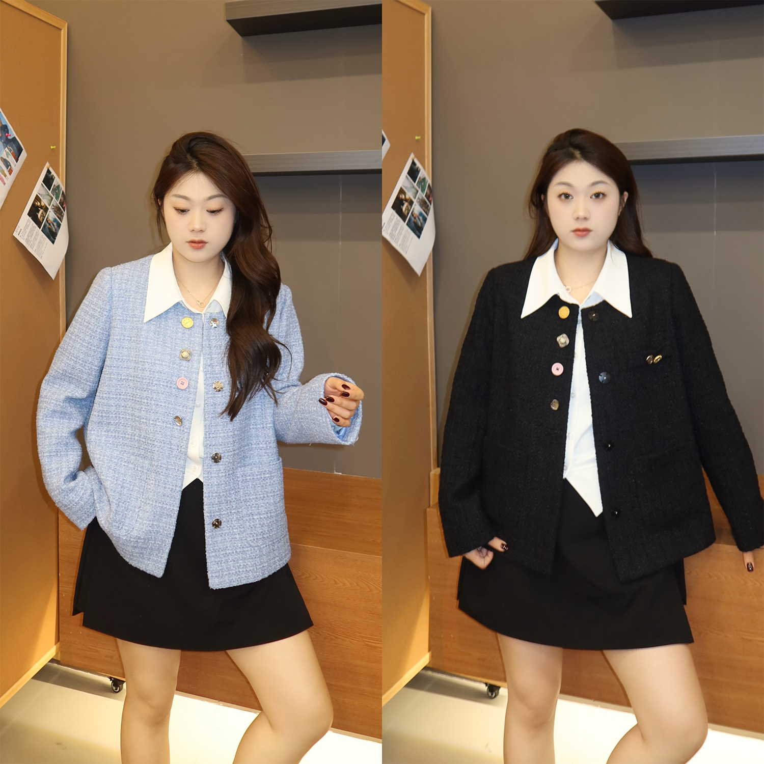 QC宣宣【温莎日记】微胖大码女秋时尚百搭气质小香短外套ZY507V65