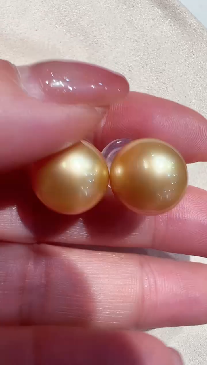 【闪购商品】海水珍珠耳钉18K金镶嵌金珍珠耳钉