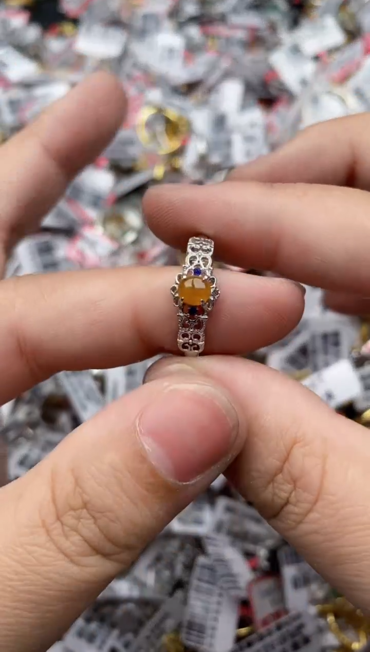 【闪购商品】翡翠戒指银S925镶嵌8888---5