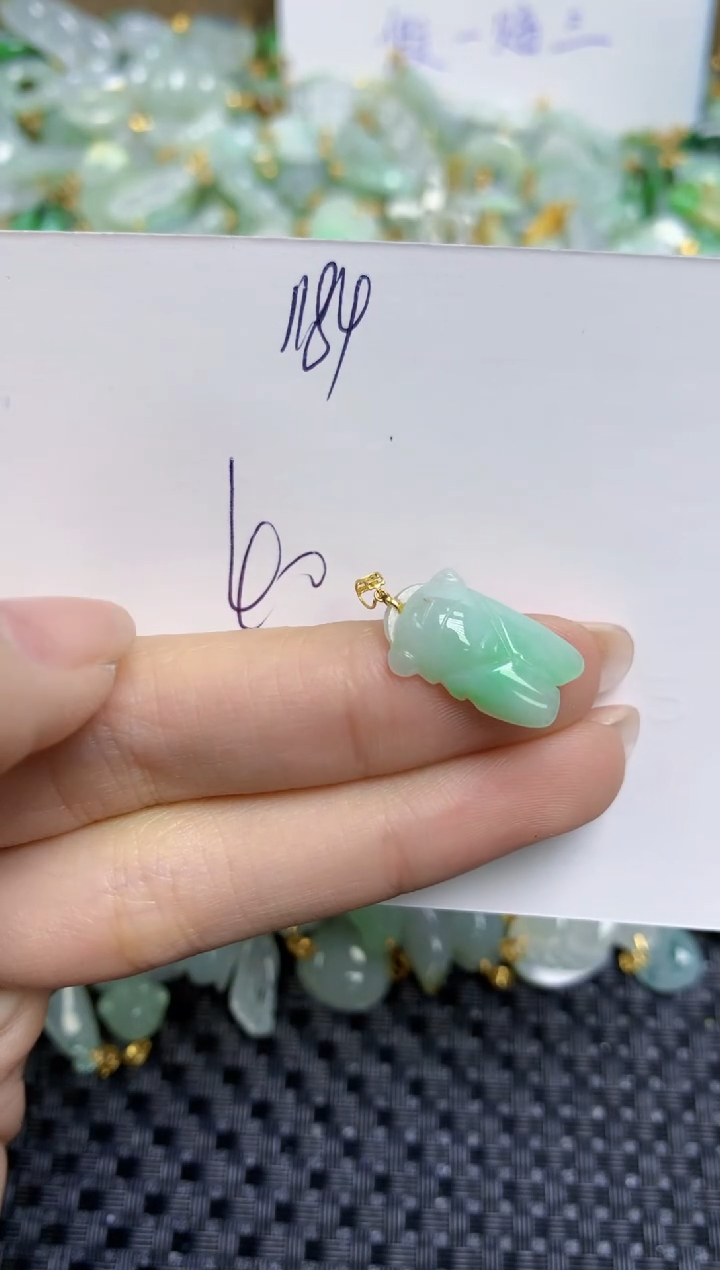 【闪购商品】翡翠颈饰18K金镶嵌天然缅甸A货翡翠