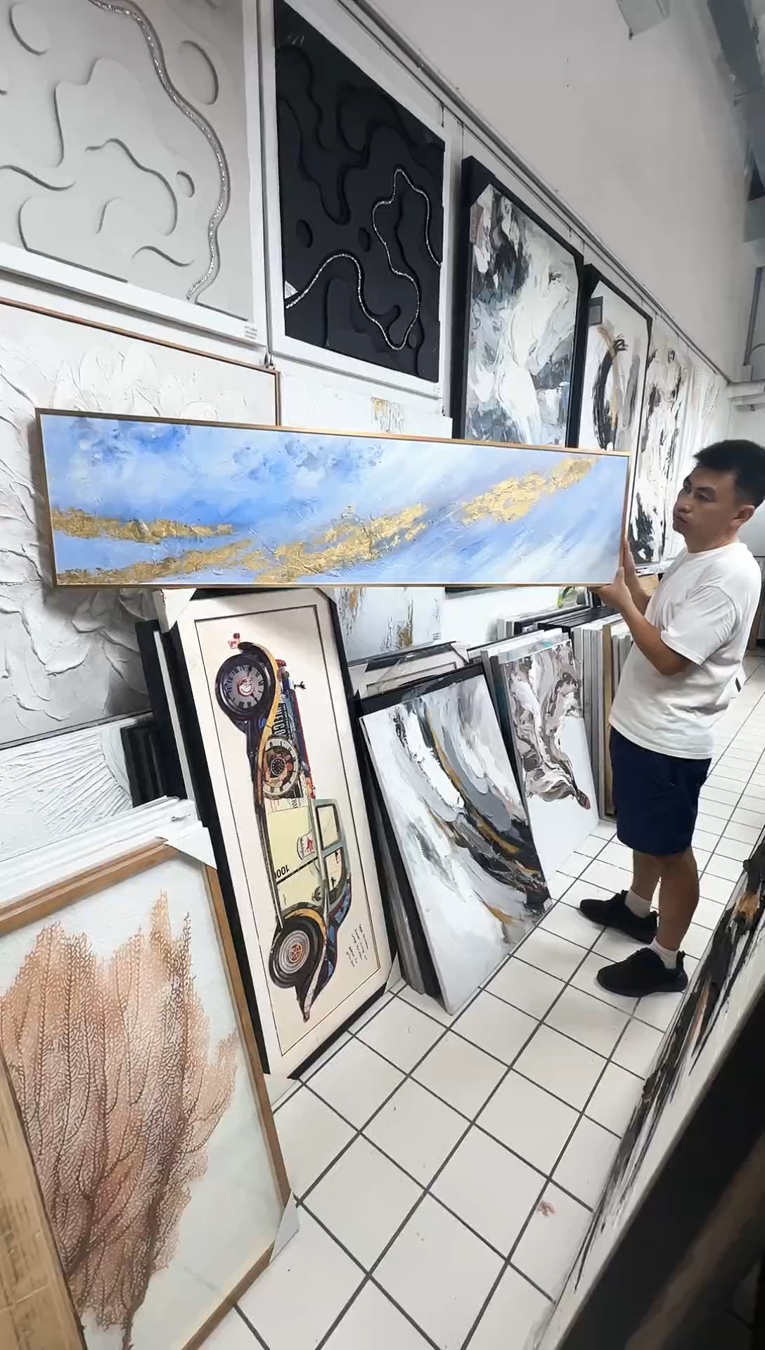 168现代艺术装饰画油画 40*160