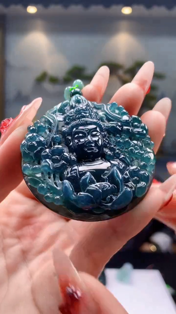 【闪购商品】定制翡翠未镶嵌1072ry-毛货挂件赠珠链42