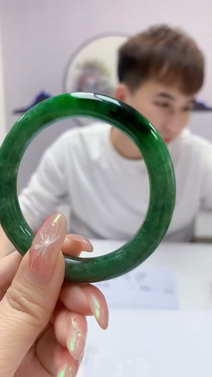 【闪购商品】定制翡翠未镶嵌4868DD-毛货手镯（56圈）148