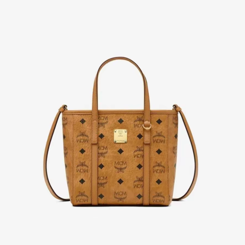 99新 MCM 干邑色菜篮子mini