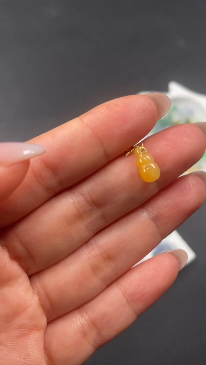 翡翠18K金镶嵌吊坠(不含链)一个  GY302