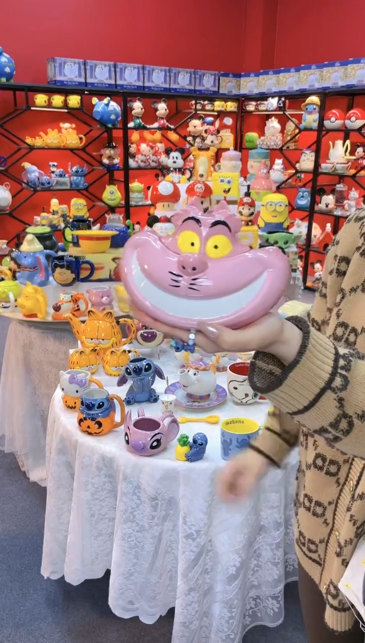 【闪购商品】.@@柴郡猫陶瓷储物罐（小