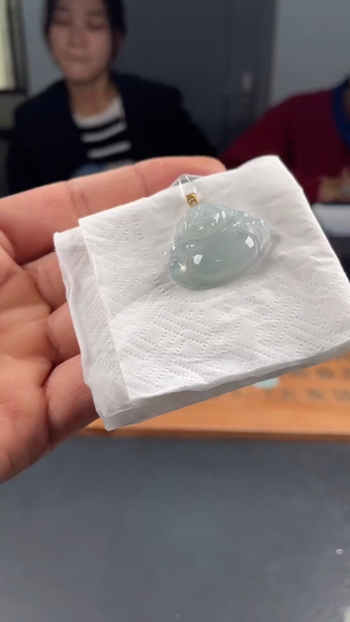 【闪购商品】翡翠颈饰18K金镶嵌缅甸A货翡翠