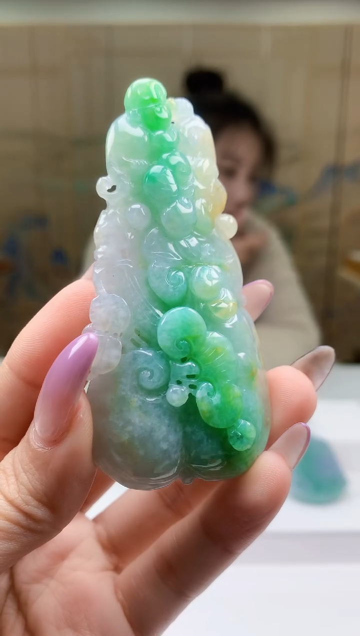 【闪购商品】定制翡翠未镶嵌5156ty-毛货挂件