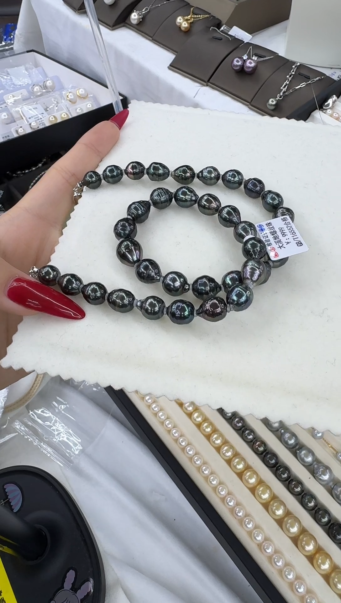 银S925镶嵌颈饰海水珍珠s925银大溪地螺纹珠 XL2894 