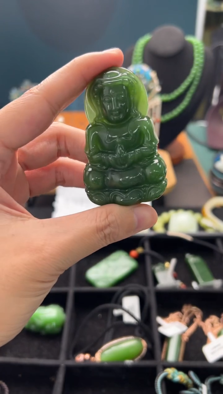 【闪购商品】和田玉吊坠未镶嵌1224碧玉观音