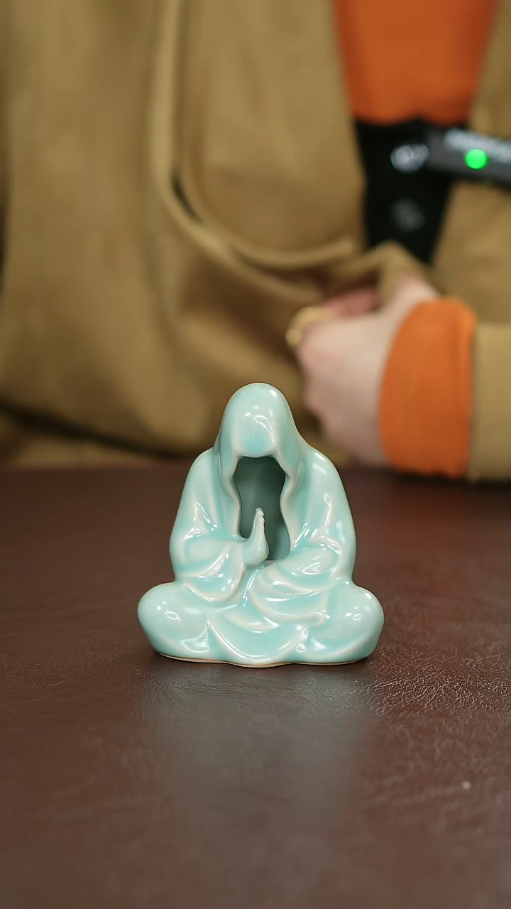 摆件瓷汝宋汝瓷原矿釉 无相佛茶宠