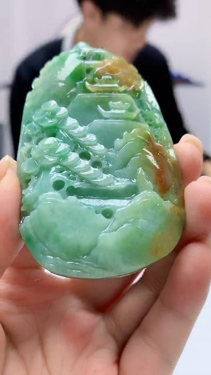 【闪购商品】定制翡翠未镶嵌5145ms-毛货103山水